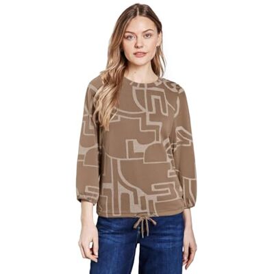 Street One Mysig tröja med tryck, Sheer beige, 42 Street One Mysig tröja med tryck, Sheer beige, 42