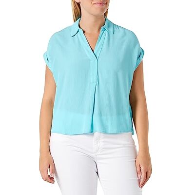 TOM TAILOR Damblus med rynkstruktur, 26007 – Teal Radiance, 32 TOM TAILOR Damblus med rynkstruktur, 26007 – Teal Radiance, 32