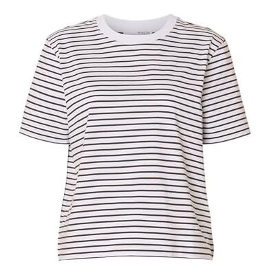 SELECTED FEMME Slfessential Ss Striped Boxy Tee Noos, delicioso, XS SELECTED FEMME Slfessential Ss Striped Boxy Tee Noos, delicioso, XS