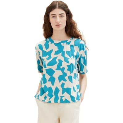 TOM TAILOR dam t-shirt blus, 32146 – Petrol Big Abstract Design, 36 TOM TAILOR dam t-shirt blus, 32146 – Petrol Big Abstract Design, 36