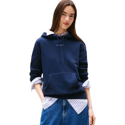 Tommy Jeans Dam TJW REG LINEAR HOODIE EXT DW0DW21963, blå, XXL, Blå (mörk natt marinblå), XXL Tommy Jeans Dam TJW REG LINEAR HOODIE EXT DW0DW21963, blå, XXL, Blå (mörk natt marinblå), XXL