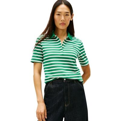 Tommy Hilfiger dam 1985 REG Pique Polo SS WW0WW43224 S/S Polo, grön (Nouveau Grön/Ecru STP), 3XL, Grön (Nouveau Grön/Ecru Stp), 3XL Tommy Hilfiger dam 1985 REG Pique Polo SS WW0WW43224 S/S Polo, grön (Nouveau Grön/Ecru STP), 3XL, Grön (Nouveau Grön/Ecru Stp), 3XL