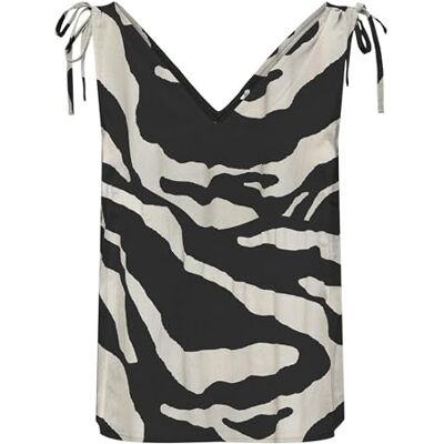 ONLY Onlnova Life Vis S/L Ruching Top AOP, svart, L ONLY Onlnova Life Vis S/L Ruching Top AOP, svart, L