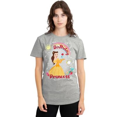 Disney Skönheten och odjuret födelsedagsprinsessa med Belle och Chip dam t-shirt, atletisk ljung, X-Large, Atletisk Heather, XL Disney Skönheten och odjuret födelsedagsprinsessa med Belle och Chip dam t-shirt, atletisk ljung, X-Large, Atletisk Heather, XL