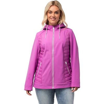 Ulla Popken Dam Grs Hyprar Shoftskaljacka med quiltning, vattenavvisande jacka, lila, 50-52 Ulla Popken Dam Grs Hyprar Shoftskaljacka med quiltning, vattenavvisande jacka, lila, 50-52