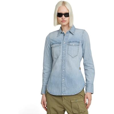 G-STAR RAW Slim Western skjorta långärmad, Blå (Sun Faded Blue Mist D24343-d539-g342), M G-STAR RAW Slim Western skjorta långärmad, Blå (Sun Faded Blue Mist D24343-d539-g342), M