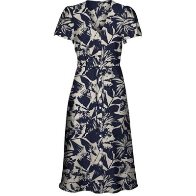 VERO MODA dam Vmjosie Ss Calf Shirt Dress WVN Ga Keid, Navy Blazer/Aop: Hanne, M VERO MODA dam Vmjosie Ss Calf Shirt Dress WVN Ga Keid, Navy Blazer/Aop: Hanne, M