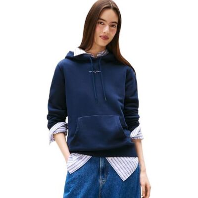 Tommy Jeans Dam TJW REG LINEAR HOODIE EXT DW0DW21963, blå, XL, Blå (mörk natt marinblå), XL Tommy Jeans Dam TJW REG LINEAR HOODIE EXT DW0DW21963, blå, XL, Blå (mörk natt marinblå), XL