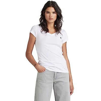 G-STAR RAW Eyben Slim V T Wmn Ss T-tröja dam , Vit (vit 4107-110), XXS G-STAR RAW Eyben Slim V T Wmn Ss T-tröja dam , Vit (vit 4107-110), XXS