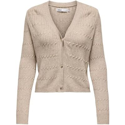ONLY Onlkatia Ls kabel V-hals Cardi KNT Noos, mocha meringue, XL ONLY Onlkatia Ls kabel V-hals Cardi KNT Noos, mocha meringue, XL