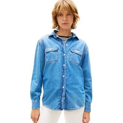 Tommy Jeans dam avslappnad denimskjorta Ext Bj8037 DW0DW22740 andra skjortor, denim (denim medium), 3XL_Plus Tommy Jeans dam avslappnad denimskjorta Ext Bj8037 DW0DW22740 andra skjortor, denim (denim medium), 3XL_Plus
