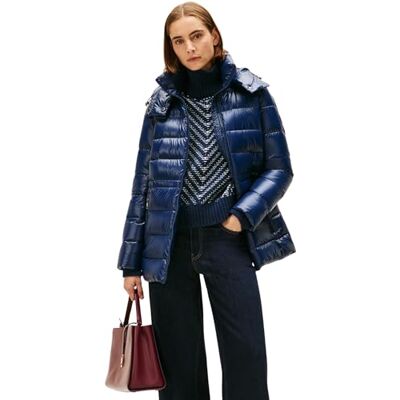 Tommy Hilfiger Dam GLÄNS HW DOWN MIDJA REG COAT WW0WW47355 Puffer Coat, blå, XXXL, Blå (mörk natt marinblå), 3XL stor Tommy Hilfiger Dam GLÄNS HW DOWN MIDJA REG COAT WW0WW47355 Puffer Coat, blå, XXXL, Blå (mörk natt marinblå), 3XL stor