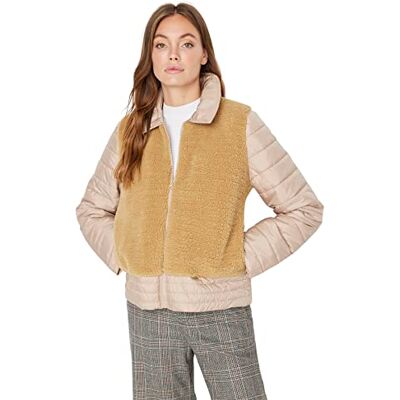 Trendyol Damkrage med slag vanlig vanlig vinterjacka, beige, M, BEIgE, M Trendyol Damkrage med slag vanlig vanlig vinterjacka, beige, M, BEIgE, M