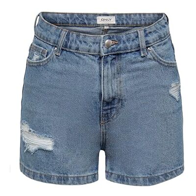 ONLY Onljagger Life Hw Mom DNM Noos shorts, blå, XL ONLY Onljagger Life Hw Mom DNM Noos shorts, blå, XL