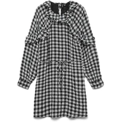 VERO MODA Vmsia LS Short Flounce Dress Wvn Ga, svart, XS dam, svart, XS VERO MODA Vmsia LS Short Flounce Dress Wvn Ga, svart, XS dam, svart, XS