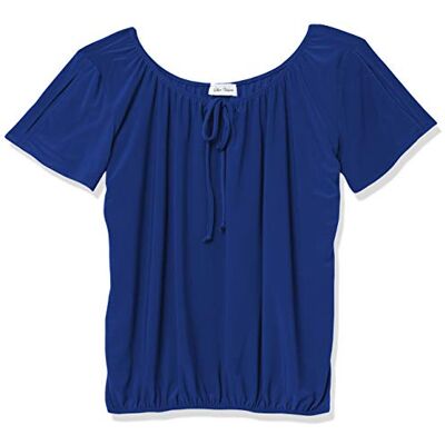 Star Vixen Slit Sleeve Peasant topp skjorta för kvinnor, Kungsblå, 1X Star Vixen Slit Sleeve Peasant topp skjorta för kvinnor, Kungsblå, 1X