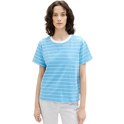 TOM TAILOR Dam 1036772 t-shirt, 31724-Blue Offwhite Stripe, XXL, 31724 – Blå offwhite randig, XXL TOM TAILOR Dam 1036772 t-shirt, 31724-Blue Offwhite Stripe, XXL, 31724 – Blå offwhite randig, XXL