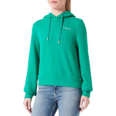 Tommy Hilfiger huvtröja för kvinnor logotyp, Grön (ovalmisk grön), L Tommy Hilfiger huvtröja för kvinnor logotyp, Grön (ovalmisk grön), L