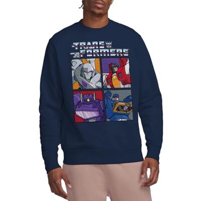 Transformers generationer retro skurk decepticon rutnät unisex tröja, marinblå, Marinblått Xsp, S Transformers generationer retro skurk decepticon rutnät unisex tröja, marinblå, Marinblått Xsp, S
