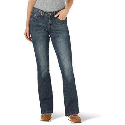 Wrangler Aura omedelbart slimmande bootcut-jeans med mellanhög midja för kvinnor, 38 kort Wrangler Aura omedelbart slimmande bootcut-jeans med mellanhög midja för kvinnor, 38 kort
