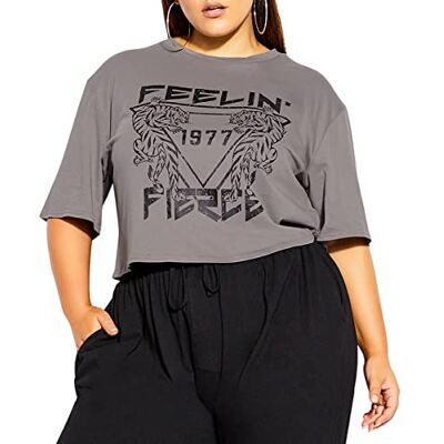 City Chic kvinnors plus storlek t-shirt djur vibe klänning skjorta, Skiffer, 50 Stor City Chic kvinnors plus storlek t-shirt djur vibe klänning skjorta, Skiffer, 50 Stor