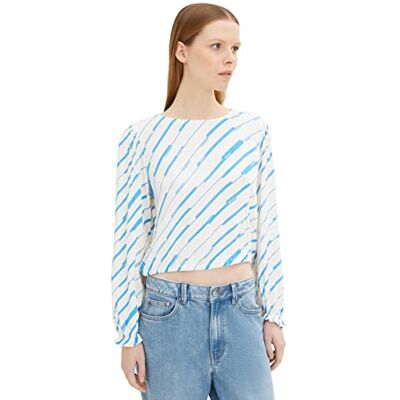 TOM TAILOR Denim Damer Blus 1035424, 31113 Slanted Stripe Print, XXL TOM TAILOR Denim Damer Blus 1035424, 31113 Slanted Stripe Print, XXL