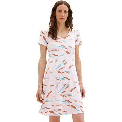 TOM TAILOR Damer klänning 1035234, 31762 Lilac Abstract Leaf Design, 38 TOM TAILOR Damer klänning 1035234, 31762 Lilac Abstract Leaf Design, 38