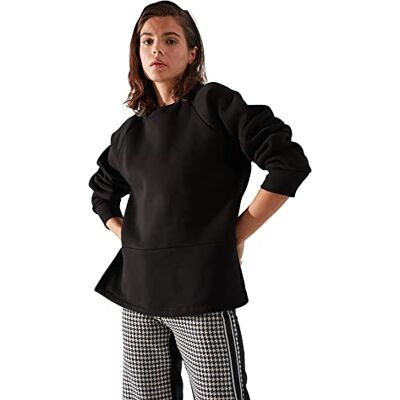 Trendyol Dam, svarta sidotofflor, stickad halsduk, XS Trendyol Dam, svarta sidotofflor, stickad halsduk, XS