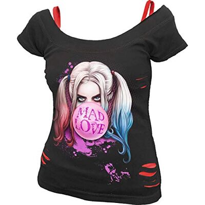 DC Comics dam F711-Tops-kortärm T-shirt, svart & röd, L, Svart & röd, L DC Comics dam F711-Tops-kortärm T-shirt, svart & röd, L, Svart & röd, L