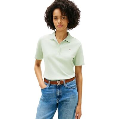Tommy Hilfiger dam 1985 Reg Pique Polo Ss Ww0Ww43224, grön, XL Tommy Hilfiger dam 1985 Reg Pique Polo Ss Ww0Ww43224, grön, XL