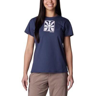 Columbia Sun Trek kortärmad grafisk T-shirt, kortärmad teknisk T-shirt för kvinnor, nattlig, vågiga strålar, Columbia Sun Trek kortärmad grafisk T-shirt, kortärmad teknisk T-shirt för kvinnor, nattlig, vågiga strålar,