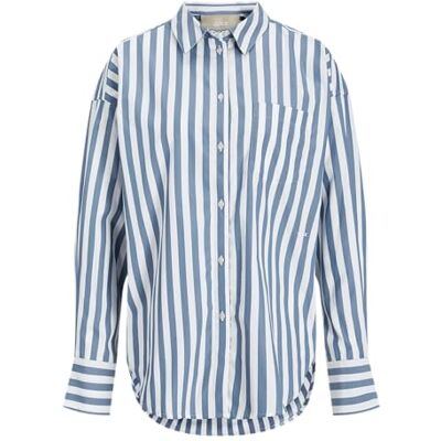 JJXX Jxjamie Ls Relaxed Poplin Shirt WVN Noos, Coronet blå/ränder: block, XS JJXX Jxjamie Ls Relaxed Poplin Shirt WVN Noos, Coronet blå/ränder: block, XS