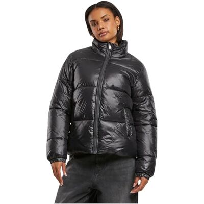 Urban Classics Damen Ladies Peached Puffer Jacket, Svart, XS Urban Classics Damen Ladies Peached Puffer Jacket, Svart, XS