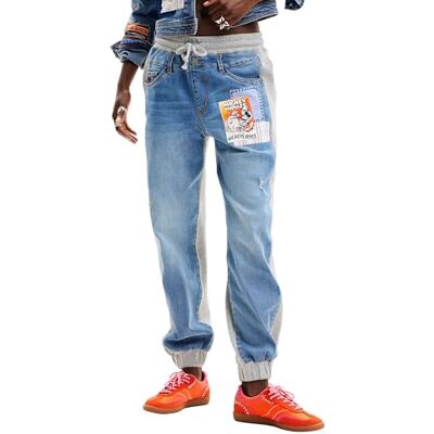 Desigual Denim_joggare, 5053 denim medium tvätt, M, blå, M Desigual Denim_joggare, 5053 denim medium tvätt, M, blå, M