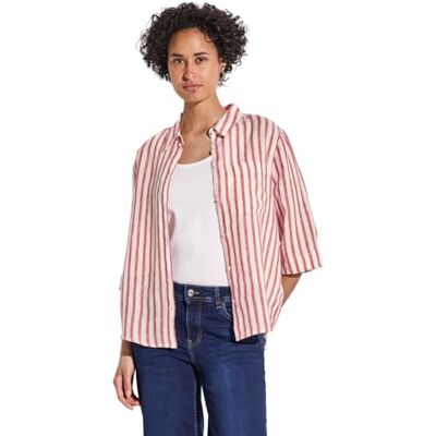Street One randig skjortblus, röd, 44 Street One randig skjortblus, röd, 44