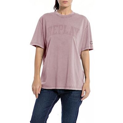 Replay T-shirt för kvinnor, normal passform, 465 pulverros, XS Replay T-shirt för kvinnor, normal passform, 465 pulverros, XS