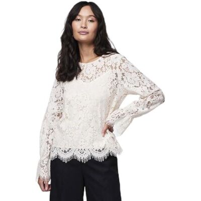 YAS dam perla Ls Lace Top S. Noos blus, Whitecap grå, XL YAS dam perla Ls Lace Top S. Noos blus, Whitecap grå, XL
