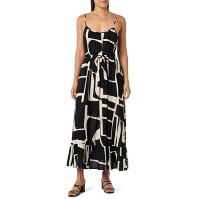 VERO MODA Vmeasy Joy 7/8 Strap Dress WVN Ga, svart, M VERO MODA Vmeasy Joy 7/8 Strap Dress WVN Ga, svart, M