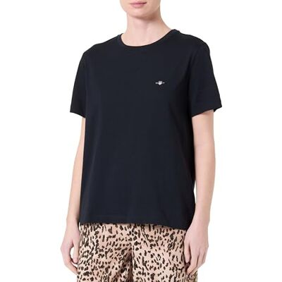 GANT T-shirt med tryck för kvinnor, svart, XS GANT T-shirt med tryck för kvinnor, svart, XS