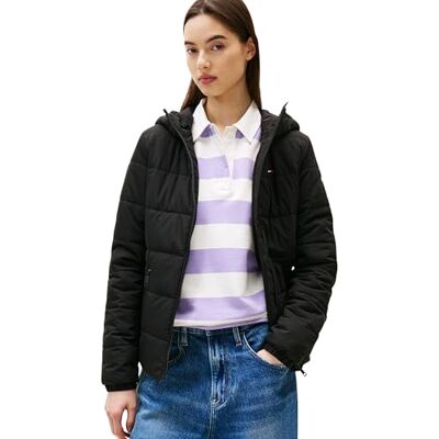 Tommy Jeans dam TJW SLIM LW HUVA VADDERAD JACKA DW0DW20959 pufferjacka, svart (svart), XXS, svart (svart), XXS Tommy Jeans dam TJW SLIM LW HUVA VADDERAD JACKA DW0DW20959 pufferjacka, svart (svart), XXS, svart (svart), XXS