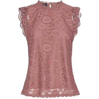 PIECES Damer Pcolline Sl Lace Top Noos Bc spetstopp, Canyon ros, S PIECES Damer Pcolline Sl Lace Top Noos Bc spetstopp, Canyon ros, S