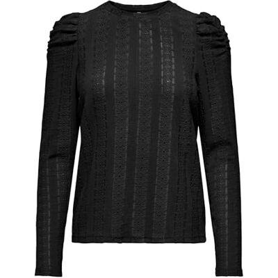 ONLY Onlmelanie L/S O-Neck Top JRS, svart, S ONLY Onlmelanie L/S O-Neck Top JRS, svart, S