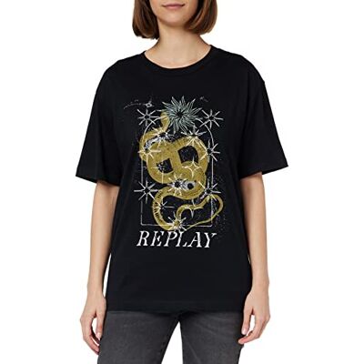 Replay Dam W3698C T-shirt, 098 svart, XXS, 098 svart, XXS Replay Dam W3698C T-shirt, 098 svart, XXS, 098 svart, XXS