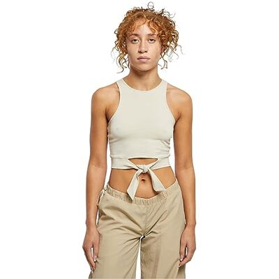 Urban Classics damer cropped knut topp axelband/cami skjorta, Mjuk havsgräs, L Urban Classics damer cropped knut topp axelband/cami skjorta, Mjuk havsgräs, L