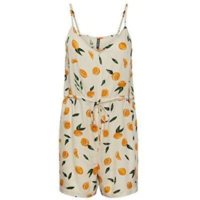 PIECES PCNYA Slip Playsuit BF BC, Björk/Aop: citron, S PIECES PCNYA Slip Playsuit BF BC, Björk/Aop: citron, S
