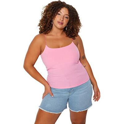 Trendyol Kvinna TBBSS23AF00013 Plus Size Blus, Rosa, XL, Rosa, XL Trendyol Kvinna TBBSS23AF00013 Plus Size Blus, Rosa, XL, Rosa, XL
