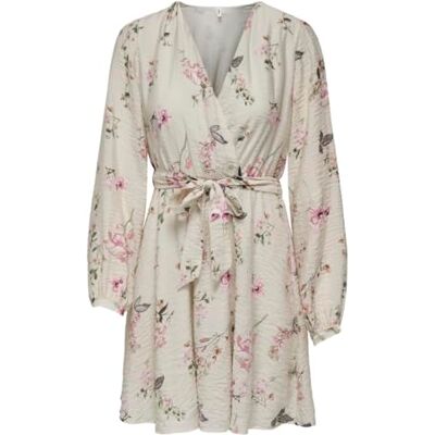ONLY ONLLUCCA L/S WRAP Dress PTM, Pumice Stone/Aop: cc. Romantisk trädgård, XL ONLY ONLLUCCA L/S WRAP Dress PTM, Pumice Stone/Aop: cc. Romantisk trädgård, XL