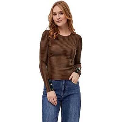 DESIRES Dam Jamela långärmad T-shirt, 5076s äppelsmör brun rand, 4XL DESIRES Dam Jamela långärmad T-shirt, 5076s äppelsmör brun rand, 4XL