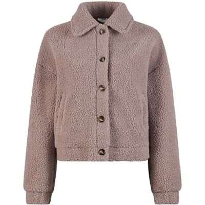 Urban Classics Ladies Short Sherpa Button Jacka, Dukros, XS Urban Classics Ladies Short Sherpa Button Jacka, Dukros, XS