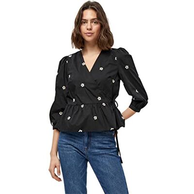 Peppercorn Finley Wrap Blus, dam, 9000p svart Pr, S Peppercorn Finley Wrap Blus, dam, 9000p svart Pr, S